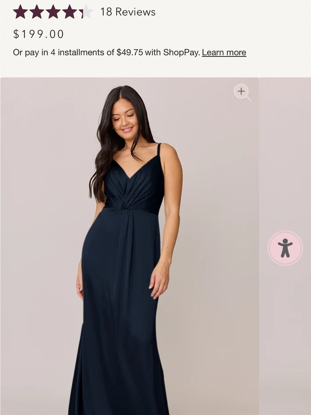 Revelry Navy Satin Giada Dress